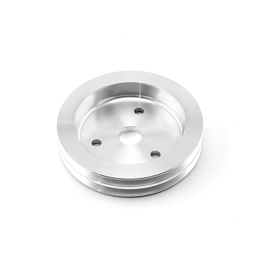 Speedmaster PCE239.1008 Fits Chevy SBC 350 Billet Aluminum Short Water Pump Swp 2 Groove Crank Pulley