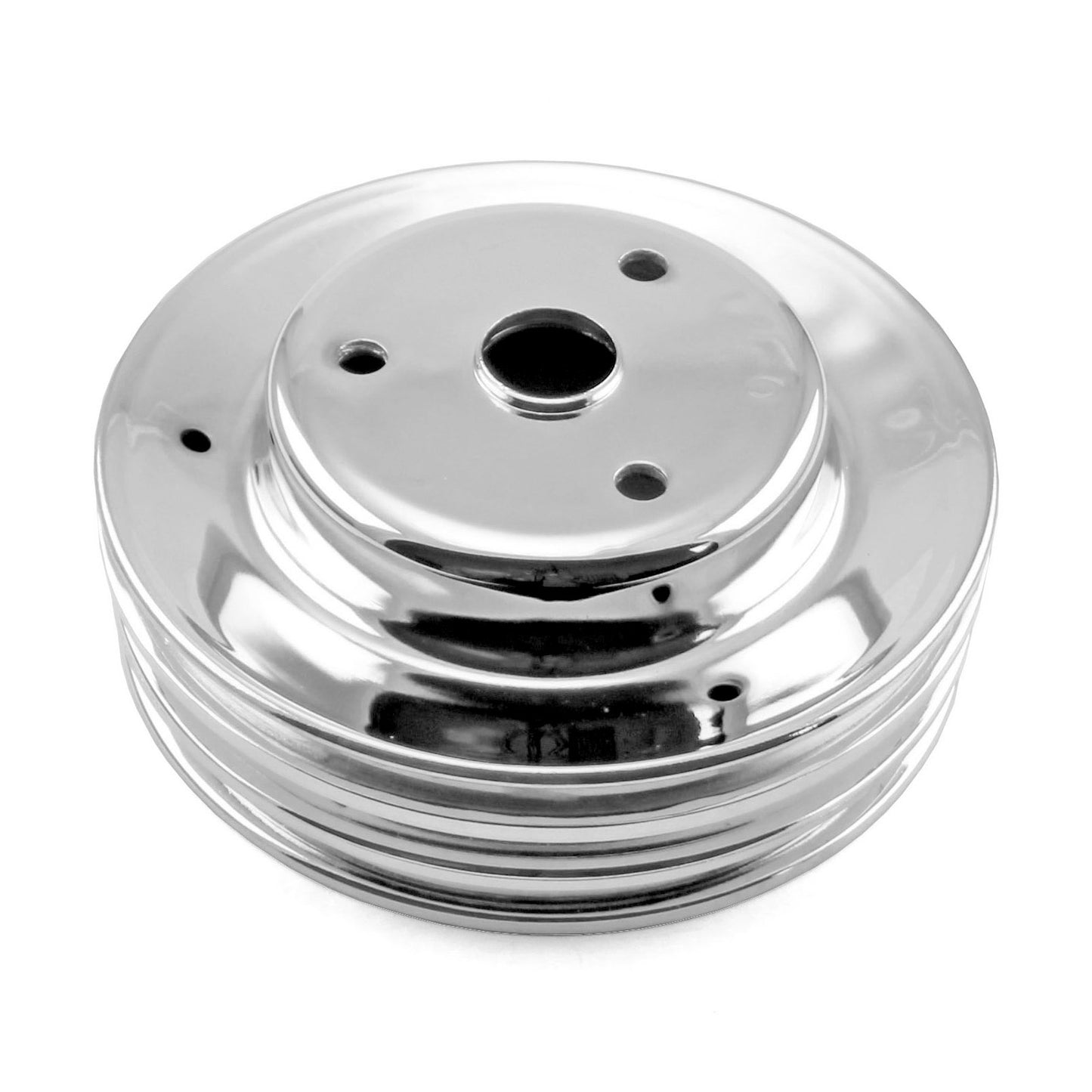 Speedmaster PCE239.1015 Fits Chevy SBC 350 Steel Long Water Pump Lwp 3 Groove Crank Pulley Chrome