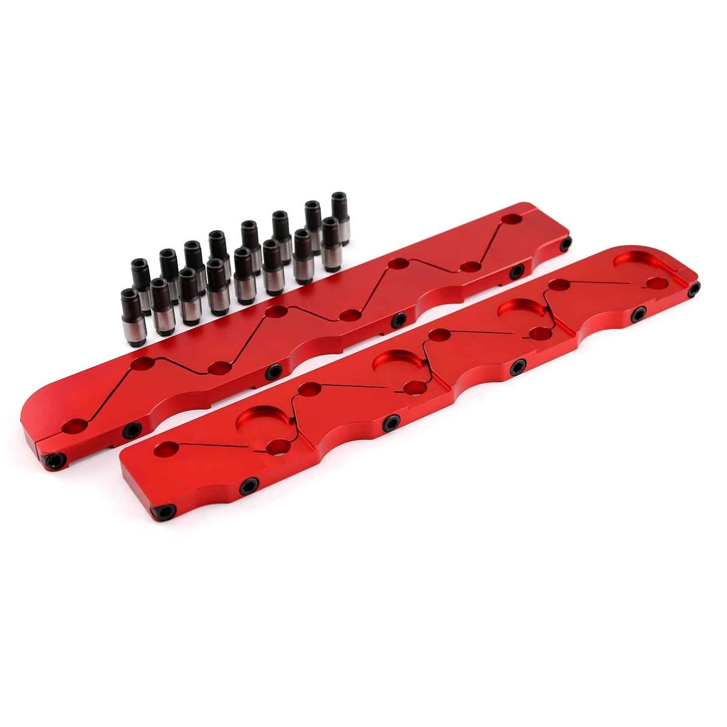 Speedmaster PCE259.1017 Fits Chevy BBC 454 Rocker Stud Girdle Kit Red With 7/16" Polylock Nuts