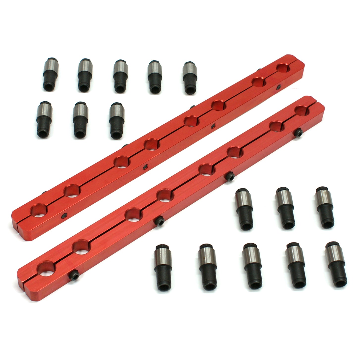 Speedmaster PCE259.1026 Fits Ford SB 289 302 351 Windsor Rocker Stud Girdle Kit Red With 7/16" Polylock Nuts