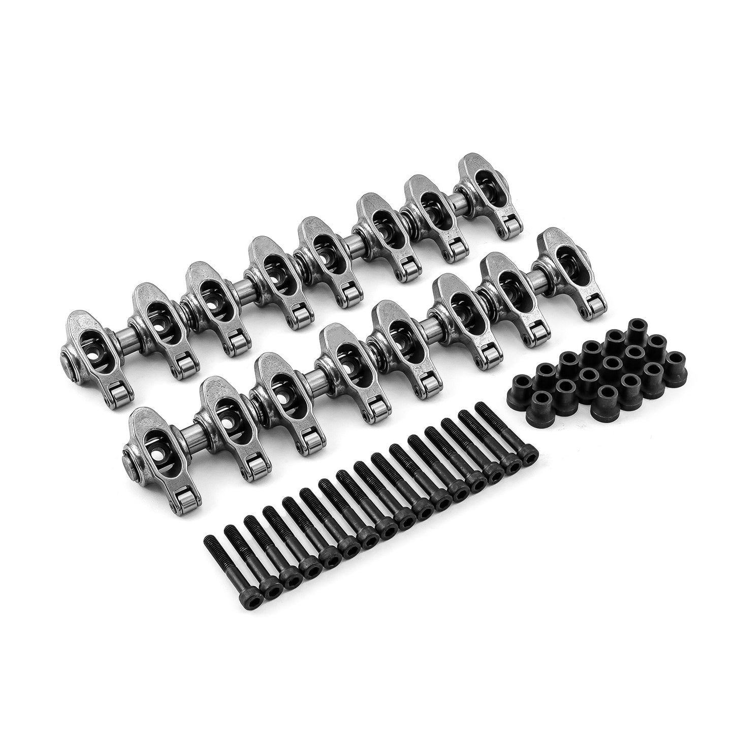 Speedmaster PCE261.1091 Fits Chevy LS 1.8 - Non Adjustable Stainless Steel Roller Rockers & Pedestals & Bolts