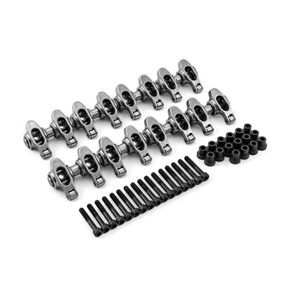 Speedmaster PCE261.1091 Fits Chevy LS 1.8 - Non Adjustable Stainless Steel Roller Rockers & Pedestals & Bolts