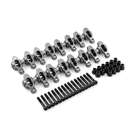 Speedmaster PCE261.1091 Fits Chevy LS 1.8 - Non Adjustable Stainless Steel Roller Rockers & Pedestals & Bolts