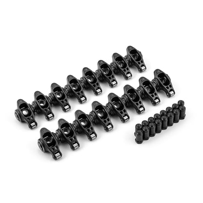 Speedmaster PCE261.1161 Fits Chevy SBC 350 1.5 Ratio 7/16" Ultra Black Chromoly Roller Rocker Arms Set