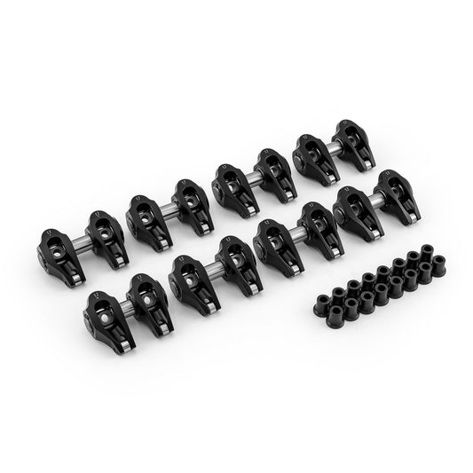 Speedmaster PCE261.1253.02 Fits Chevy LS3 1.7 Ratio Aluminum Pedestal Mount Roller Rocker Arm Set Black