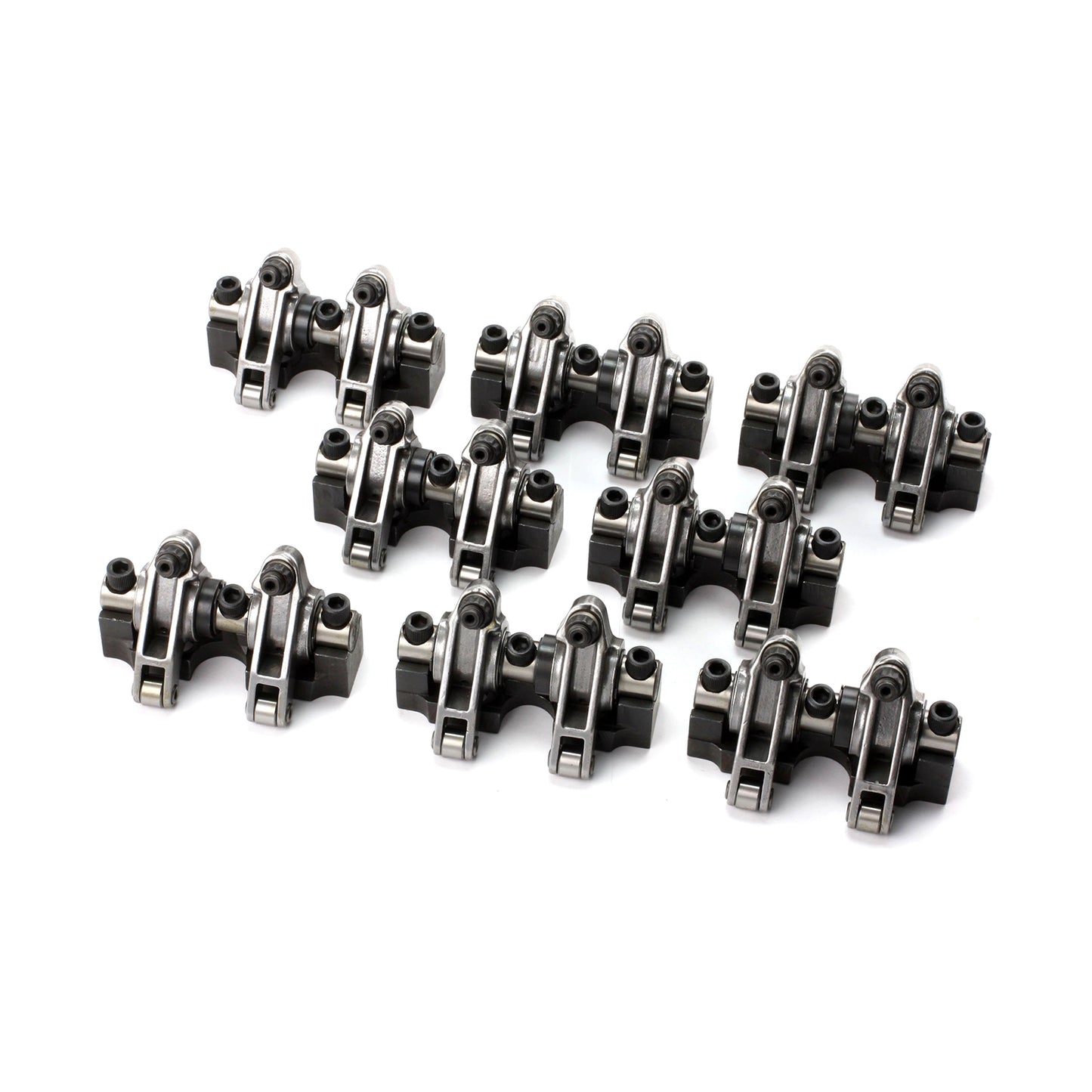 Speedmaster PCE261.1110 Fits Chevy Sbc 350 1.6 Stainless Steel Shaft Mount Roller Rocker Arm Set .100 Offset