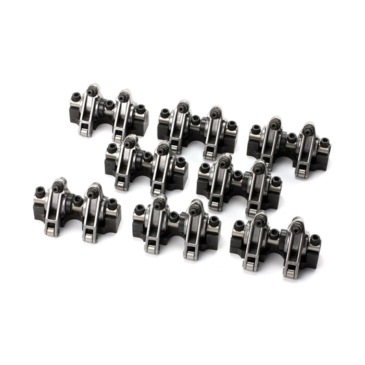 Speedmaster PCE261.1110 Fits Chevy Sbc 350 1.6 Stainless Steel Shaft Mount Roller Rocker Arm Set .100 Offset