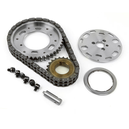 Speedmaster PCE264.1017 Fits Chevy SBC 350 Double Roller 2pc Adj Billet Steel Timing Chain Kit