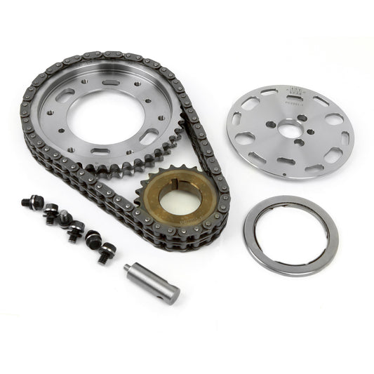 Speedmaster PCE264.1017 Fits Chevy SBC 350 Double Roller 2pc Adj Billet Steel Timing Chain Kit