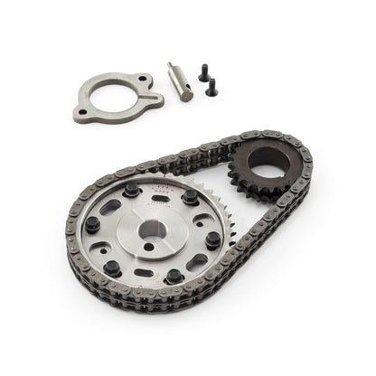 Speedmaster PCE264.1025 Fits Ford SB 289 302 Double Roller 2pc Adj Billet Steel Timing Chain Kit