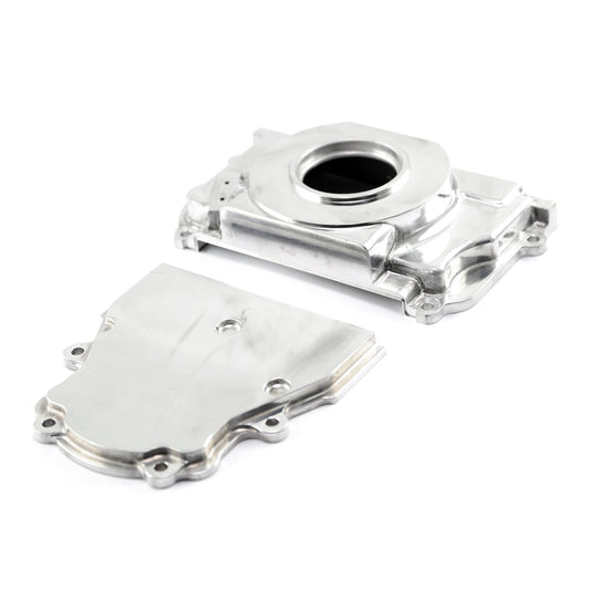 Speedmaster PCE265.1036 Fits Chevy GM GEN III LS1 LS6 Polished Front 2pc Timing Cover Without Cam Sensor Port