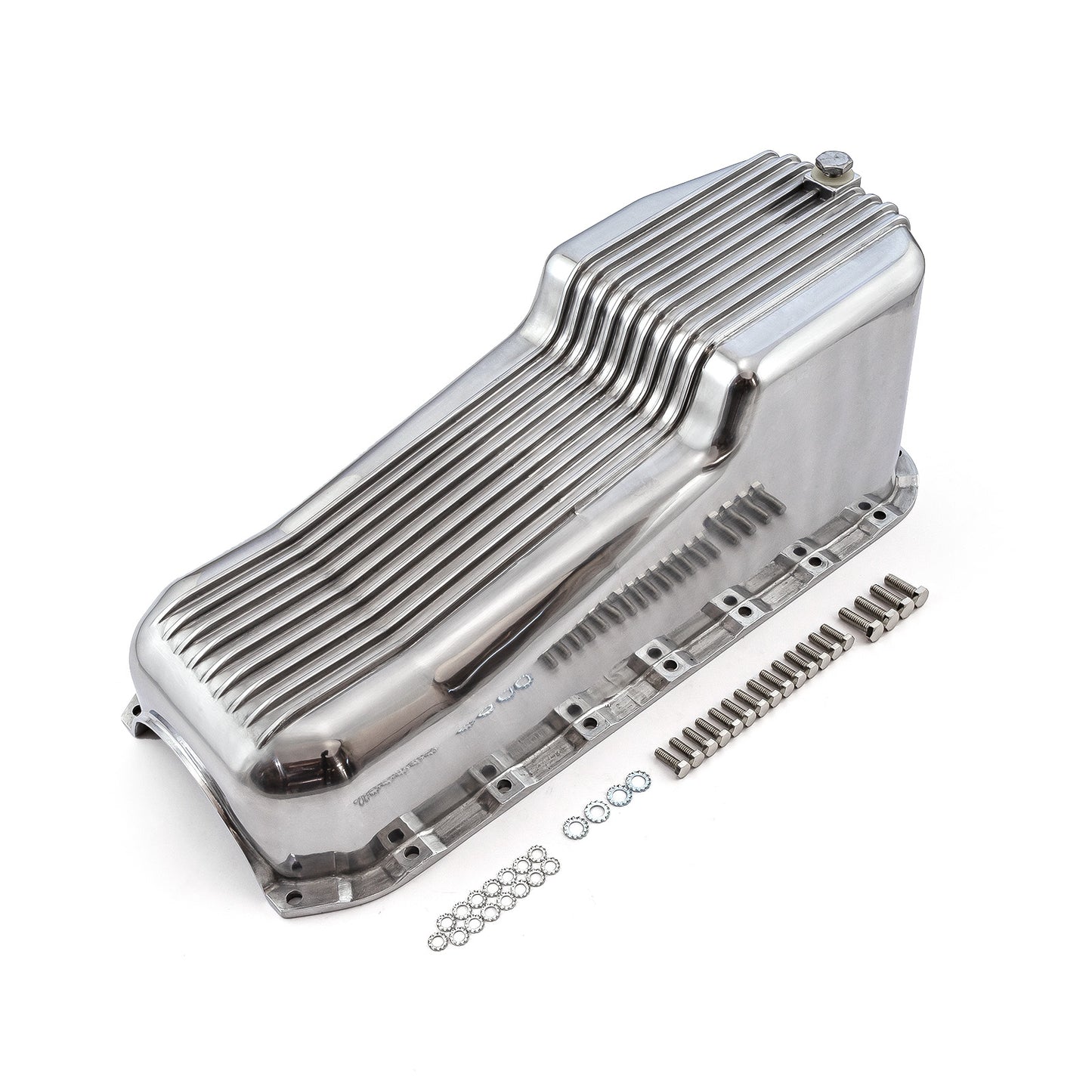 Speedmaster PCE300.1027 Fits Chevy SBC 350 LH Side Dipstick 2Pcs Rms 55-79 Polished Finned Aluminum Oil Pan