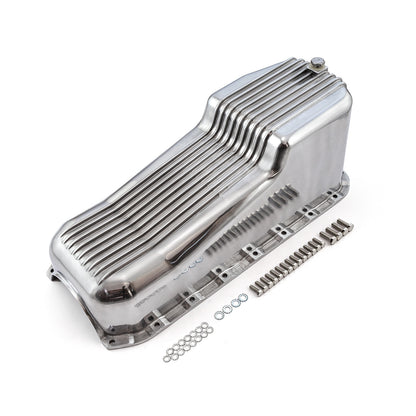 Speedmaster PCE300.1027 Fits Chevy SBC 350 LH Side Dipstick 2Pcs Rms 55-79 Polished Finned Aluminum Oil Pan