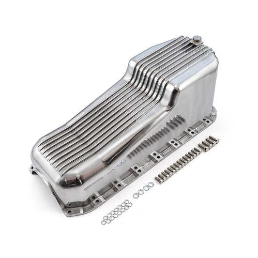 Speedmaster PCE300.1027 Fits Chevy SBC 350 LH Side Dipstick 2Pcs Rms 55-79 Polished Finned Aluminum Oil Pan