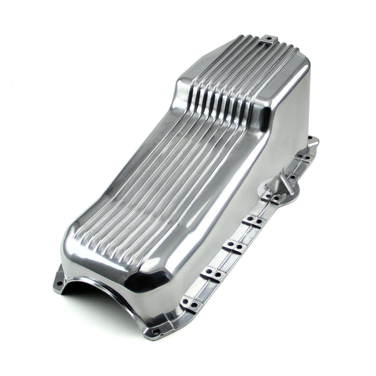 Speedmaster PCE300.1031 Fits Chevy SBC 350 RH Side Dipstick 1Pc Rms 1986-Up Polished Finned Aluminum Oil Pan