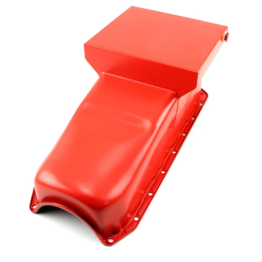 Speedmaster PCE300.1059 Fits Chevy SBC 350 7Qt Drag Rear Sump LH Side 2Pcs Rms Orange Oil Pan