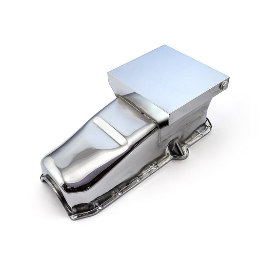 Speedmaster PCE300.1064 Fits Chevy SBC 350 7Qt Drag Rear Sump RH Side 2Pcs Rms Chrome Oil Pan
