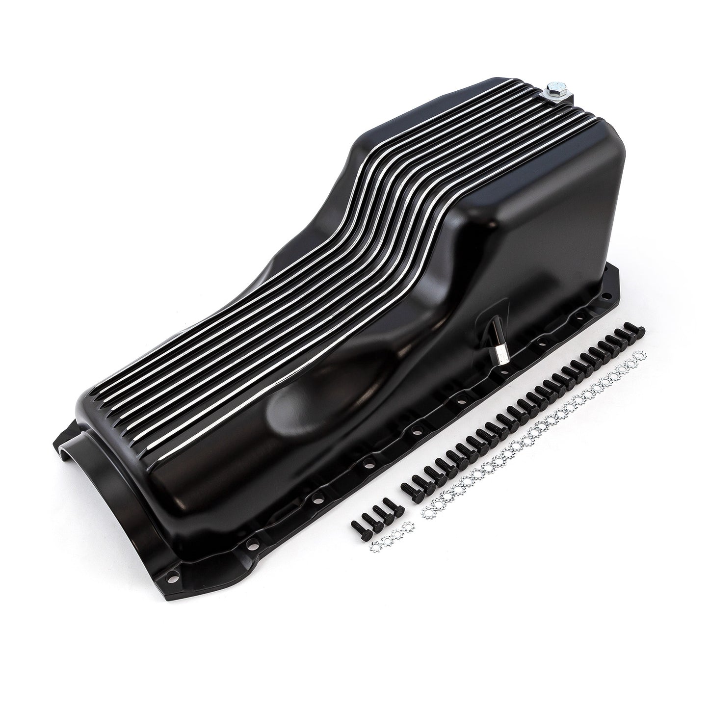 Speedmaster PCE300.1091 Fits Chevy BBC 454 2Pc Early Gen 4 1965 - 1990 Black Finned Aluminum Oil Pan