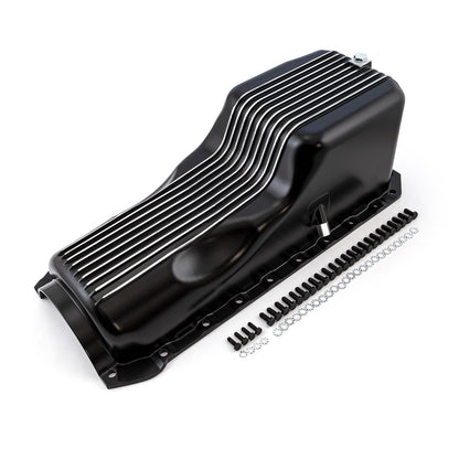 Speedmaster PCE300.1091 Fits Chevy BBC 454 2Pc Early Gen 4 1965 - 1990 Black Finned Aluminum Oil Pan