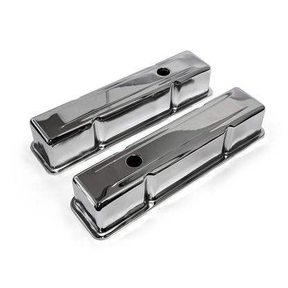 Speedmaster PCE314.1002.01 Fits Chevy SBC 350 Chrome Steel Valve Covers - Tall W/ Hole