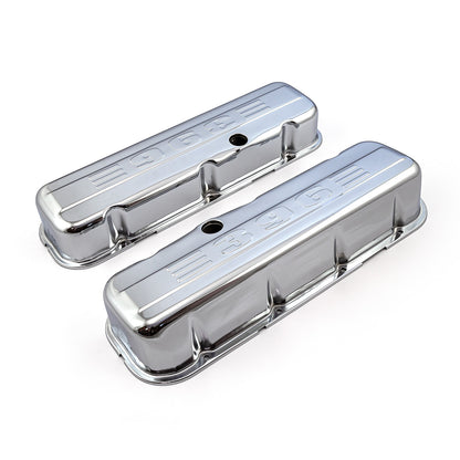 Speedmaster PCE314.1004.04 Fits Chevy BBC 454 Chrome "396 Stamped" Steel Valve Covers - Tall W/ Baffled Hole
