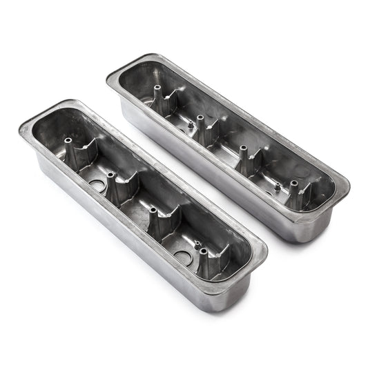 Speedmaster PCE314.1022 Fits Chevy SBC 350 Center Bolt Polished Aluminum Plain Valve Cover - Tall W/o Hole
