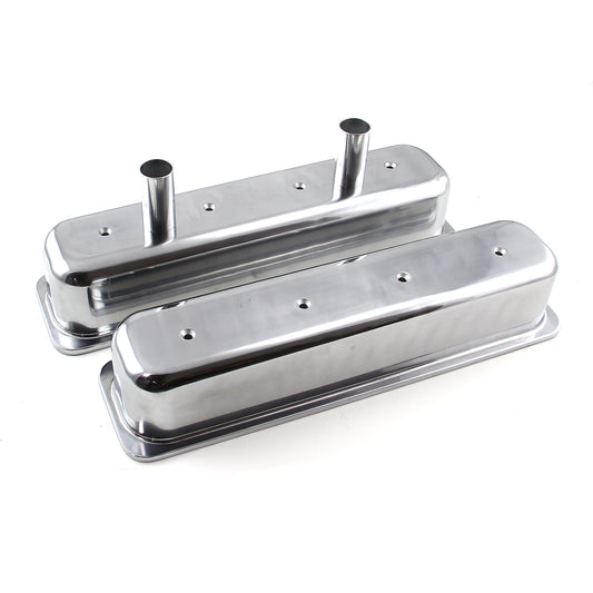 Speedmaster PCE314.1026 Fits Chevy SBC 350 Center Bolt Polished Aluminum Circle Track Valve Cover - Tall
