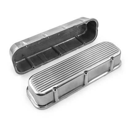 Speedmaster PCE314.1027.02 Fits Chevy BBC 454 Nostalgic Finned Aluminum Valve Covers - Tall W/o Hole