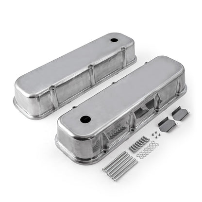 Speedmaster PCE314.1028.01 Fits Chevy BBC 454 Polished Aluminum Plain Valve Cover - Tall W/ Hole