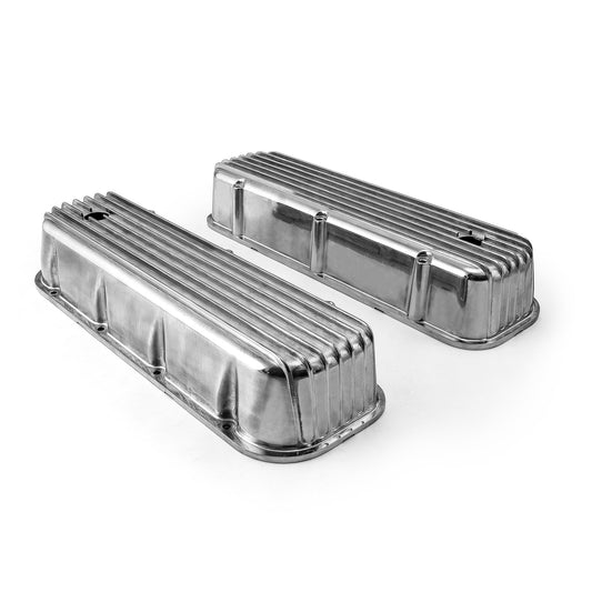 Speedmaster PCE314.1028.04 Fits Chevy BBC 454 Nostalgic Finned Aluminum Valve Covers - Tall W/ Hole
