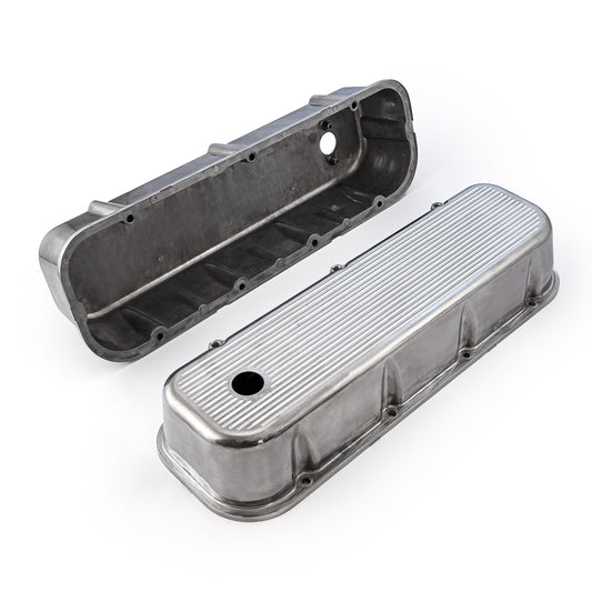 Speedmaster PCE314.1028.07 Fits Chevy BBC 454 Polished Aluminum Ball Milled Valve Covers - Tall W/ Hole