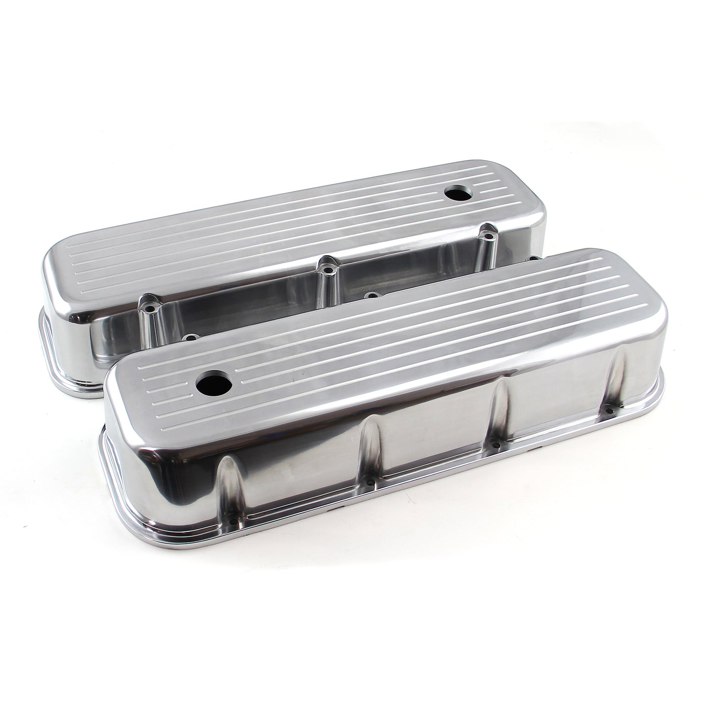 Speedmaster PCE314.1028.06 Fits Chevy BBC 454 Polished Aluminum Ball Milled Valve Cover - Tall W/ Hole