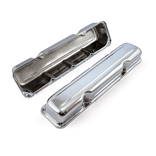Speedmaster PCE314.1036 Amc 304 360 390 401 1968-79 Chrome Steel Valve Covers - 3 1/8" Tall W/o Hole