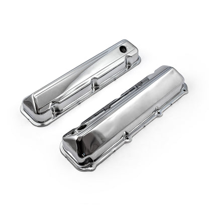 Speedmaster PCE314.1045 Fits Ford 429 460 Chrome Steel Valve Covers - 3 1/2" Tall W/ Baffled Hole