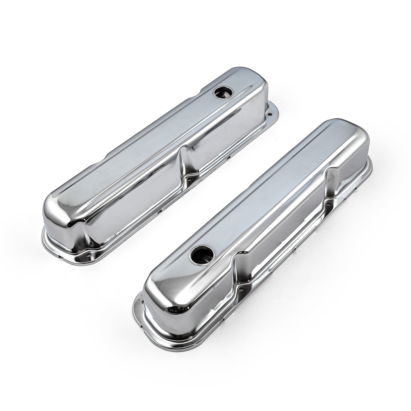 Speedmaster PCE314.1046 Fits Mopar Fits Chrysler SB 318 340 360 Chrome Steel Valve Covers 3 1/4" Tall Baffled Hole