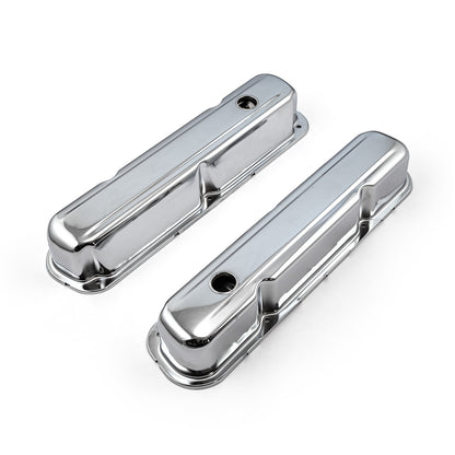 Speedmaster PCE314.1046 Fits Mopar Fits Chrysler SB 318 340 360 Chrome Steel Valve Covers 3 1/4" Tall Baffled Hole