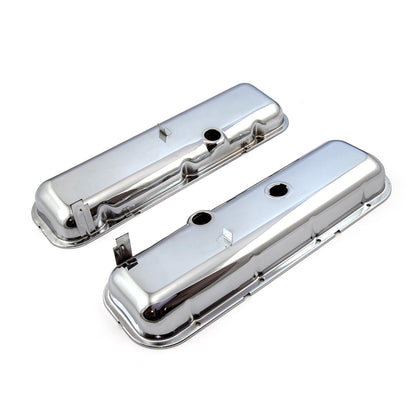 Speedmaster PCE314.1055 Fits Chevy BBC 454 STD Style Chrome Valve Covers - Short W/ Baffled Hole