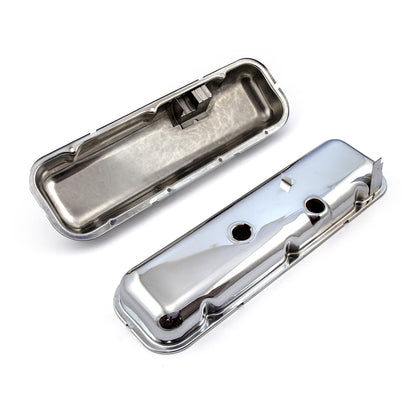 Speedmaster PCE314.1055 Fits Chevy BBC 454 STD Style Chrome Valve Covers - Short W/ Baffled Hole