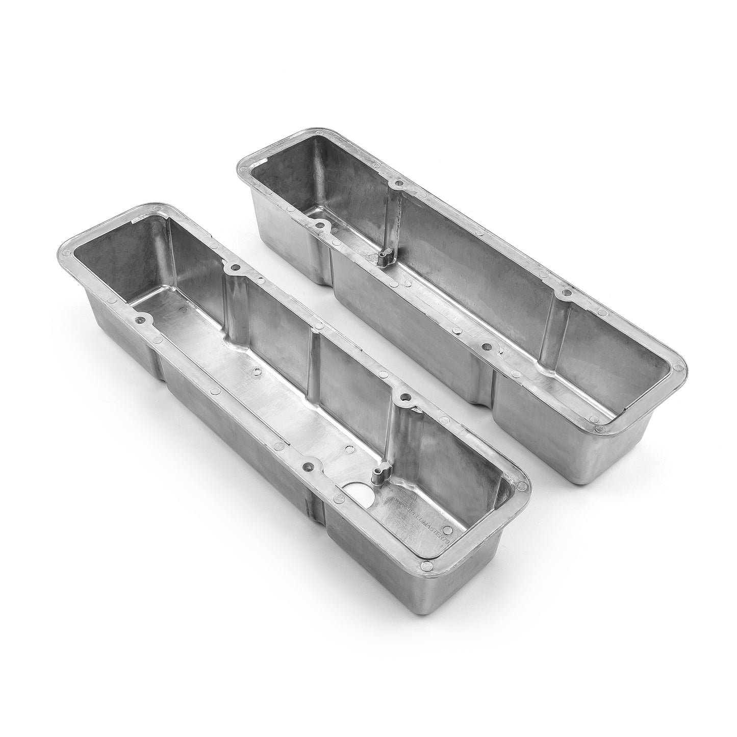 Speedmaster PCE314.1070.01 Fits Chevy SBC 350 Polished Aluminum Plain Valve Covers - Tall W/ Hole