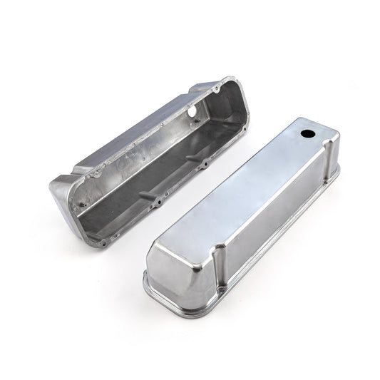 Speedmaster PCE314.1091.01 Fits Ford 429 460 Polished Aluminum Plain Valve Covers - Tall W/ Hole