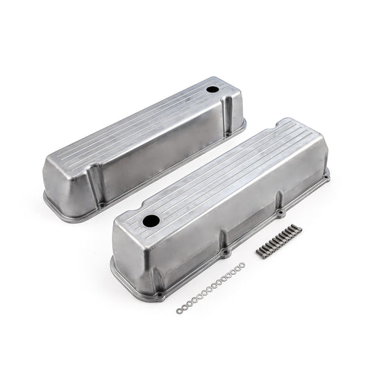 Speedmaster PCE314.1091.02 Fits Ford 429 460 Polished Aluminum Ball Milled Valve Covers - Tall W/ Hole