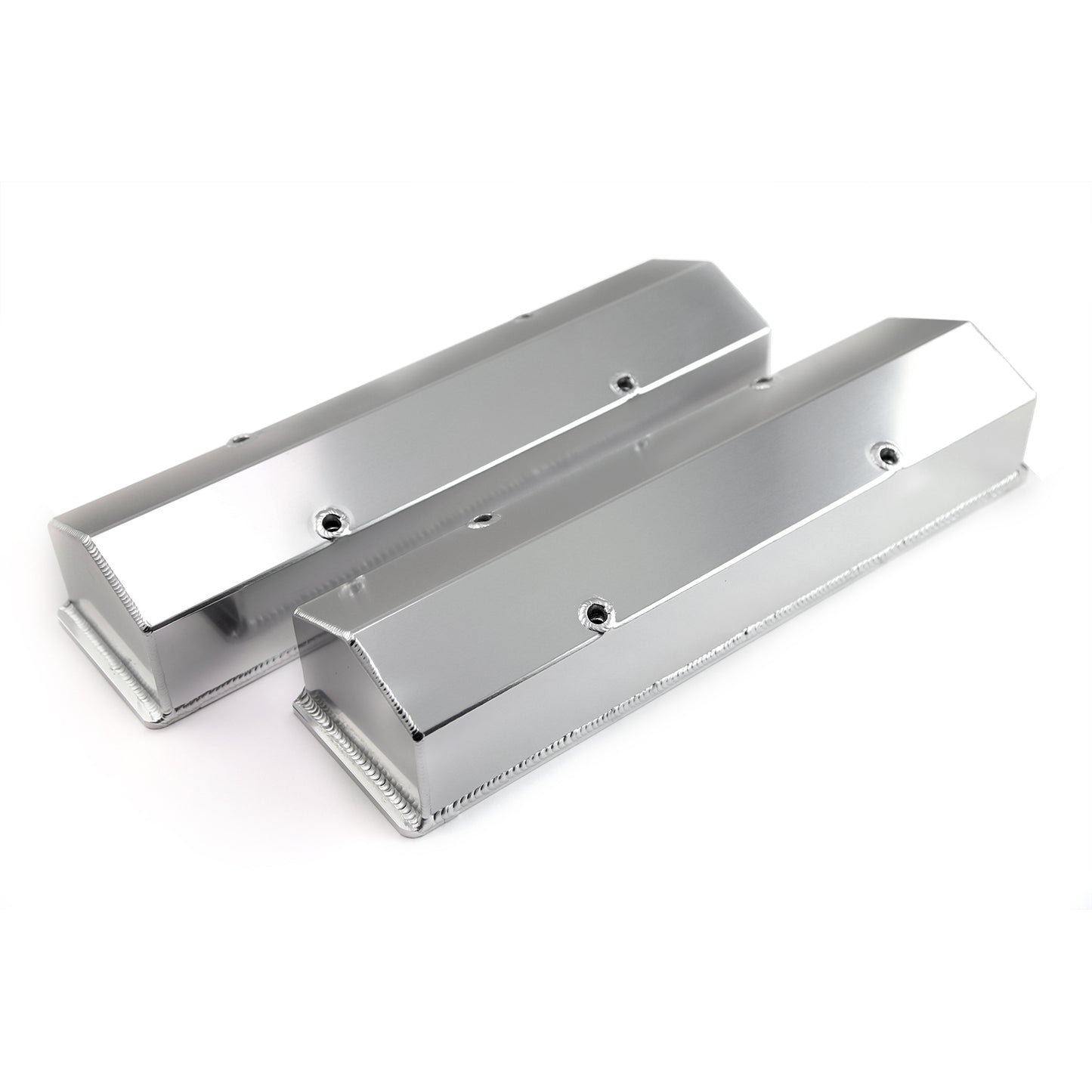 Speedmaster PCE314.1099.01 Fits Chevy SBC 350 Polished Long Bolt Fabricated Valve Covers - Tall W/o Hole