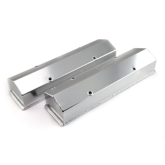 Speedmaster PCE314.1099.01 Fits Chevy SBC 350 Polished Long Bolt Fabricated Valve Covers - Tall W/o Hole