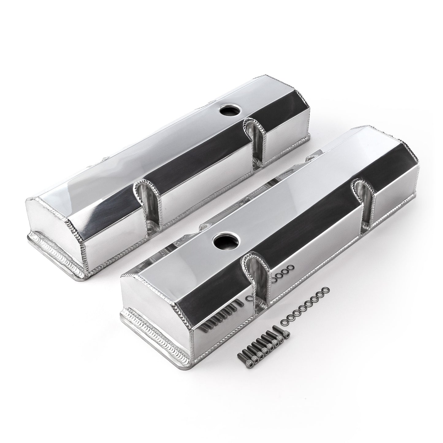 Speedmaster PCE314.1100.01 Fits Chevy SBC 350 Fabricated Valve Covers Polished Tall W/ Hole