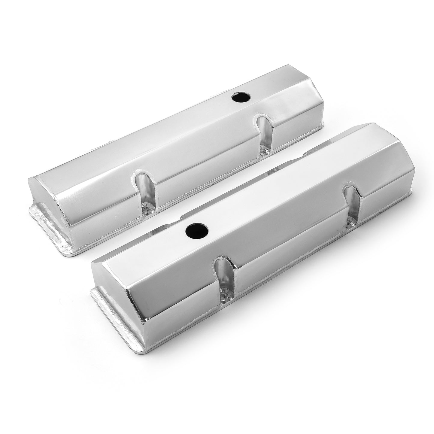 Speedmaster PCE314.1100.02 Fits Chevy SBC 350 Fabricated Valve Covers Satin Tall W/ Hole