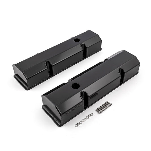 Speedmaster PCE314.1100.03 Fits Chevy SBC 350 Fabricated Valve Covers Black Tall W/ Hole