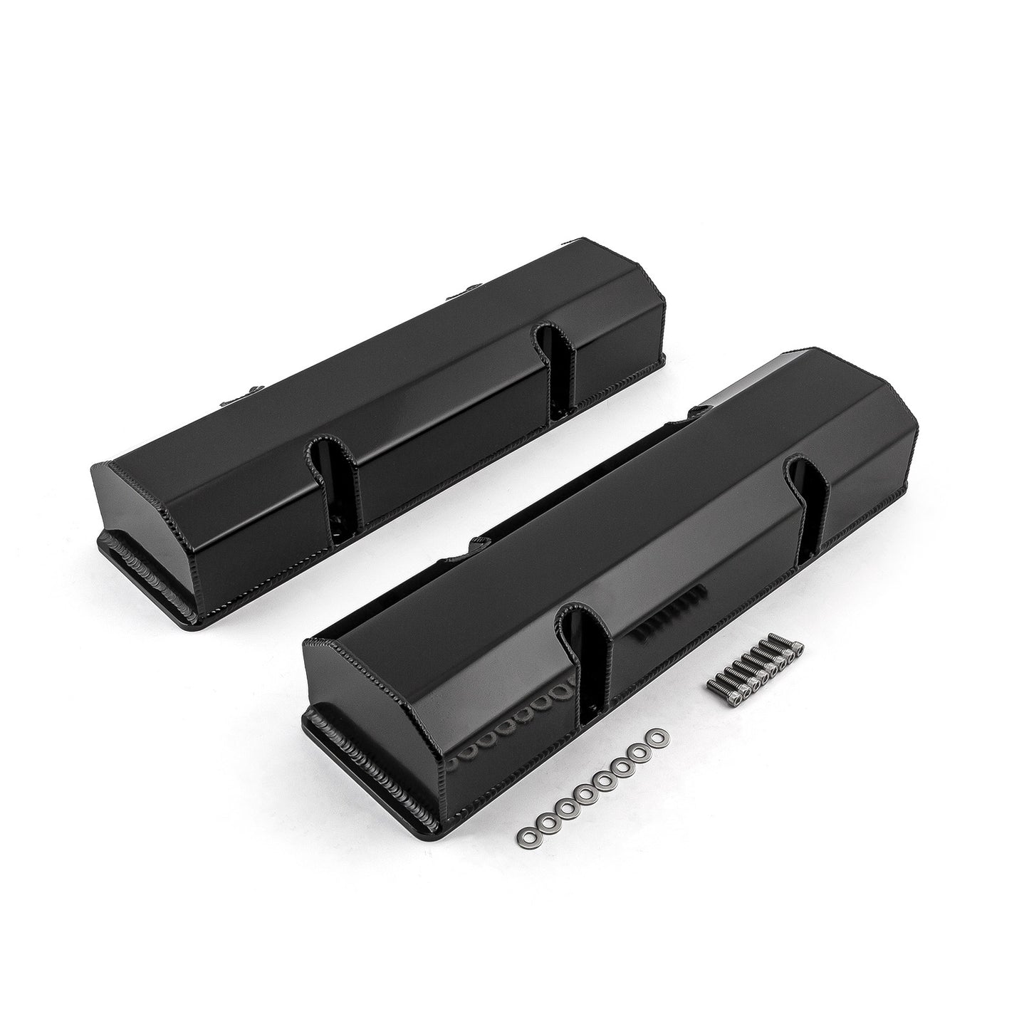 Speedmaster PCE314.1101.03 Fits Chevy SBC 350 Fabricated Valve Covers Black Tall W/o Hole