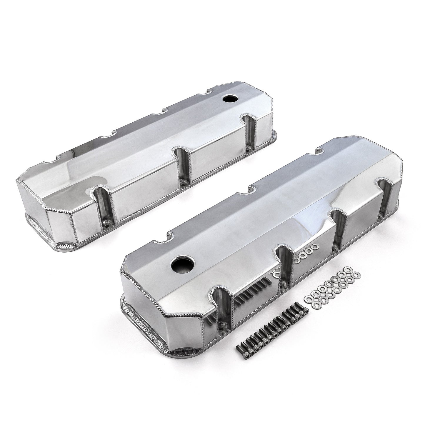 Speedmaster PCE314.1105.02 Fits Chevy BBC 454 Fabricated Valve Covers Polished Tall W/ Hole