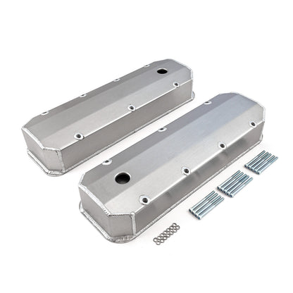 Speedmaster PCE314.1108.01 Fits Chevy BBC 454 Long Bolt Fabricated Valve Covers Satin Tall W/ Hole
