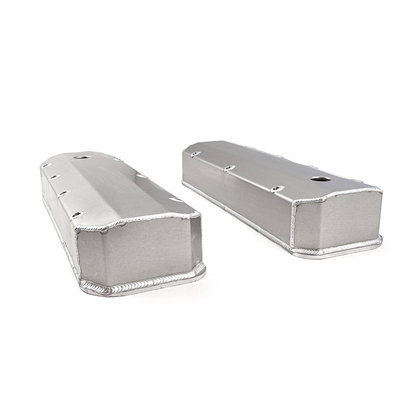 Speedmaster PCE314.1108.01 Fits Chevy BBC 454 Long Bolt Fabricated Valve Covers Satin Tall W/ Hole